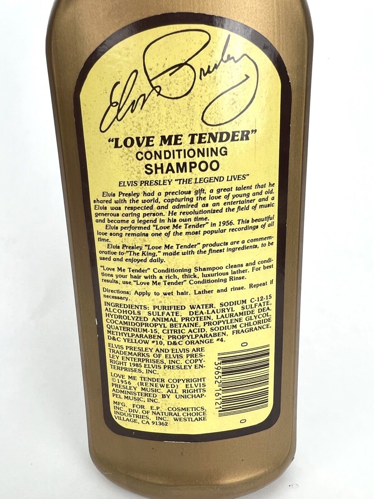 Vintage ELVIS PRESLEY "Love Me Tender" Conditioning Shampoo 16 oz. Rare FULL OOP