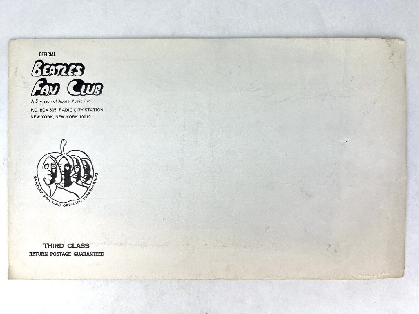 Vintage 1960’s BEATLES OFFICIAL FAN CLUB Cardboard Photo Box MINT w/ Envelope