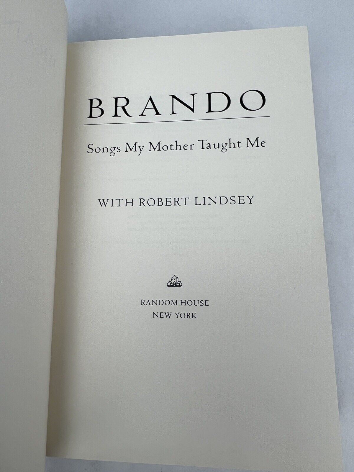 SIGNED Marlon Brando Songs My Mother Taught Me AUTOGRAPH HC Book Autobiography