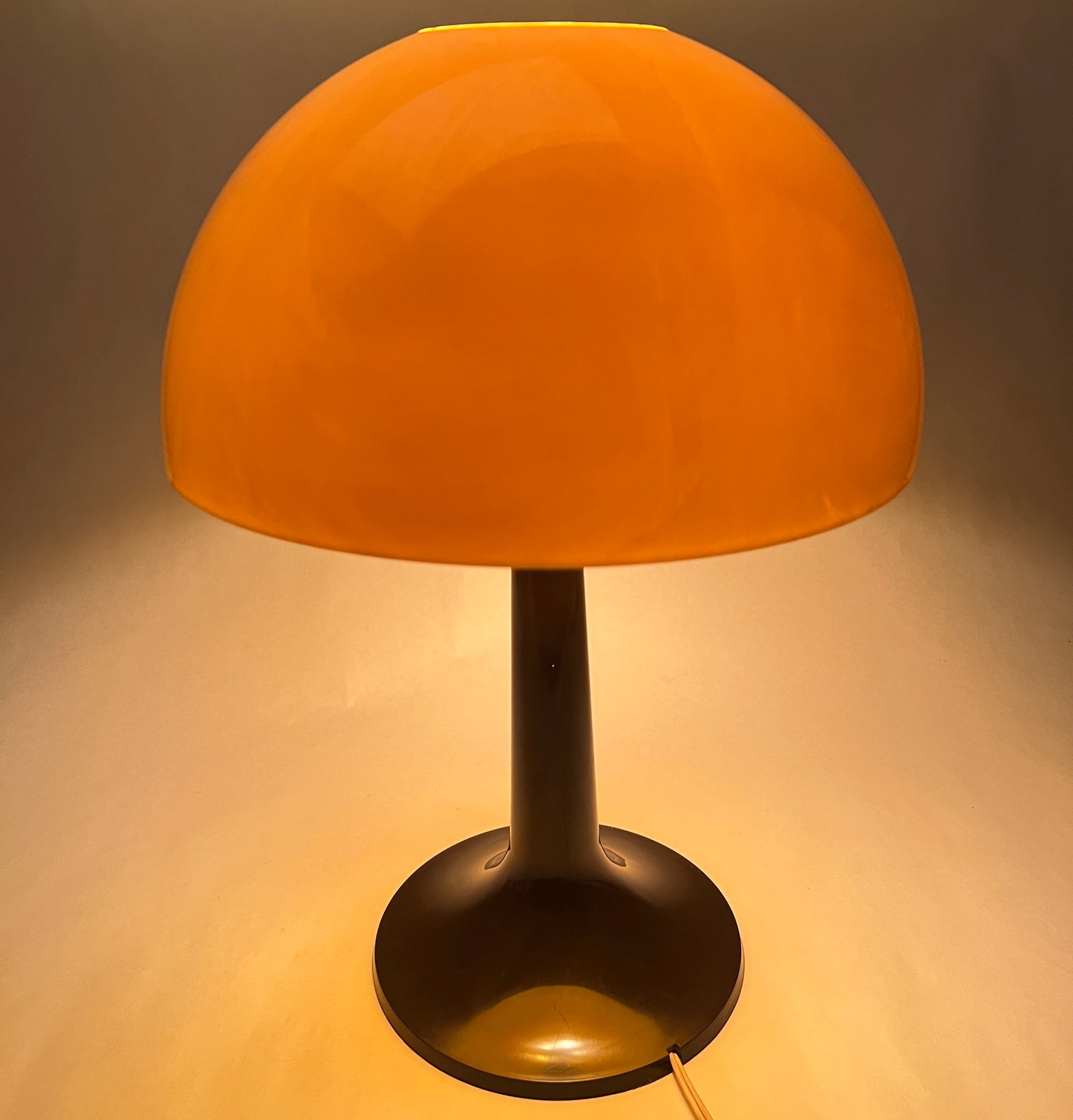 Vintage MCM 1970’s GILBERT SOFTLITE Brown & Yellow Plastic Mushroom Table Lamp