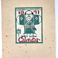 TAKESHI NISHIJIMA Mingei Folk Art 1971 CALENDAR Katazome Woodblock Folio